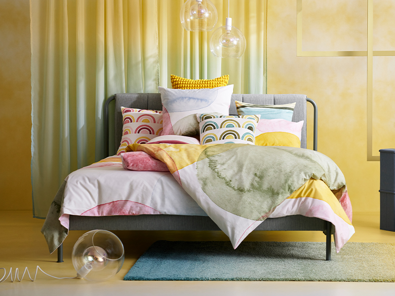 IKEA-tallasen luroy gri yesil 160x200 cm cift kisilik karyola 01