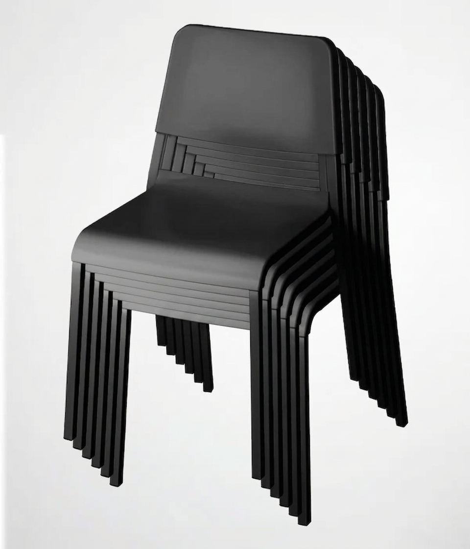 IKEA-teodores siyah plastik sandalye 2 2
