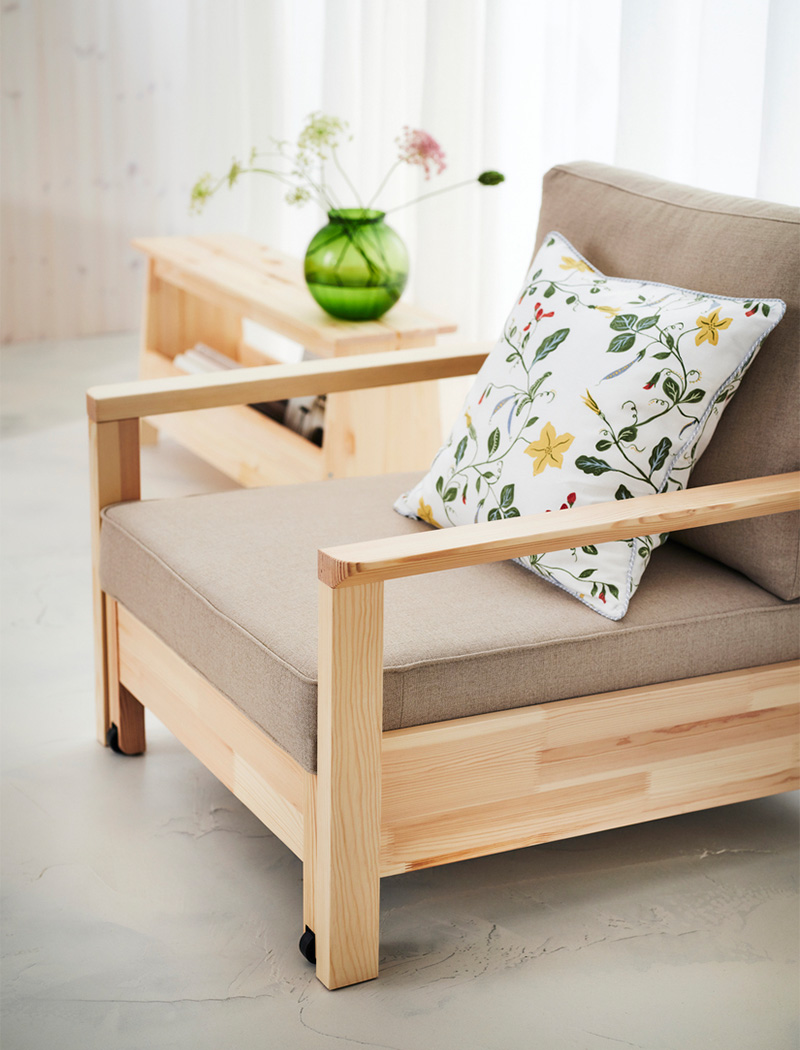 IKEA-tornsborg bej yatakli tekli koltuk