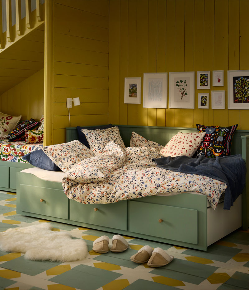 IKEA-hemnes gri yesil divan