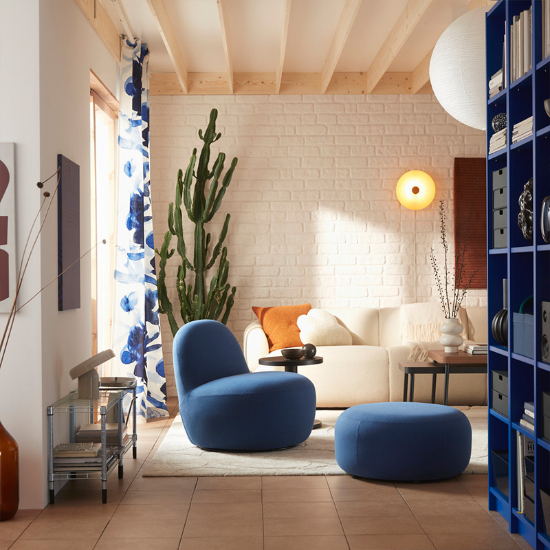 IKEA-lillesater gunnared koyu mavi doner berjer