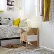 IKEA - GILLERSBERG, bedside table, bamboo/white, 39x39x56 cm