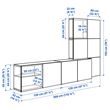 IKEA - BESTA, tv storage unit, white/oak veneer, 300x42x193 cm