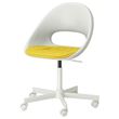 IKEA - LOBERGET/MALSKAR, office chair, beyaz-sarı minderli