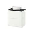 IKEA - HAVBACK/TOLKEN/VINDELALVEN, wash-basin and cabinet, white-white marble effect, 62x49x77 cm
