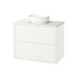 IKEA - HAVBACK/TOLKEN/VINDELALVEN, wash-basin and cabinet, white-white marble effect, 82x49x77 cm