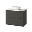 IKEA - HAVBACK/TOLKEN/VINDELALVEN, wash-basin and cabinet, dark grey-white marble effect, 82x49x77 cm