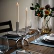 IKEA - SNÖDUVA, candlestick, silver-colour, 25 cm