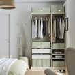 IKEA - HEMMAFIXARE, closed storage box, green/floral pattern, 34x51x28 cm