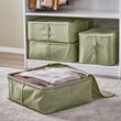 IKEA - HEMMAFIXARE, closed storage box, green/floral pattern, 44x51x19 cm