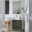 IKEA - HAVBACK/TOLKEN/VINDELALVEN, wash-basin and cabinet, dark grey-white marble effect, 62x49x77 cm