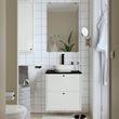 IKEA - HAVBACK/TOLKEN/VINDELALVEN, wash-basin and cabinet, white-white marble effect, 62x49x77 cm