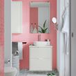 IKEA - HAVBACK/TOLKEN/VINDELALVEN, wash-basin and cabinet, white-white marble effect, 62x49x77 cm