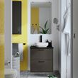 IKEA - HAVBACK/TOLKEN/VINDELALVEN, wash-basin and cabinet, dark grey-black marble effect, 62x49x77 cm