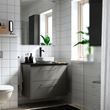 IKEA - HAVBACK/TOLKEN/VINDELALVEN, wash-basin and cabinet, dark grey-black marble effect, 82x49x77 cm