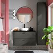 IKEA - HAVBACK/TOLKEN/VINDELALVEN, wash-basin and cabinet, dark grey-black marble effect, 102x49x77 cm