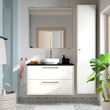 IKEA - HAVBACK/TOLKEN/VINDELALVEN, wash-basin and cabinet, white-black marble appearance, 102x49x77 cm