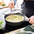 IKEA - GULDÖRING, pot with lid, black/grey, 24 cm