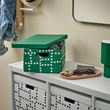 IKEA - FJADERHARV, box with lid, green/white, 25x35x16 cm