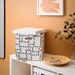 IKEA - FJADERHARV, box with lid, white/black, 32x35x31 cm