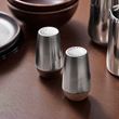 IKEA - AFTONHAJ, salt and pepper shakers, stainless steel beech-walnut, 8,5 cm