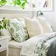 IKEA - NALBJÖRNBAR, single duvet cover sets, white/grey/green, 150x200/50x60 cm