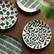 IKEA - ENTUSIASM, side plate set, green/white, 18 cm