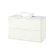 IKEA - HAVBACK/TOLKEN/VINDELALVEN, wash-basin and cabinet, white-white marble effect, 102x49x77 cm