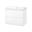 IKEA - ANGSJÖN/BACKSJÖN, wash-basin and cabinet, high gloss white, 80x48x69 cm