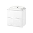 IKEA - ANGSJÖN/TOLKEN/BACKSJÖN, wash-basin and cabinet, high-gloss white/white marble effect, 62x49x71 cm