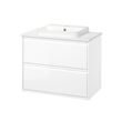 IKEA - ANGSJÖN/TOLKEN/BACKSJÖN, wash-basin and cabinet, high-gloss white/white marble effect, 82x49x71 cm