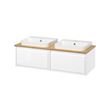 IKEA - ANGSJÖN/ALSKEN/BACKSJÖN, wash-basin and cabinet, high-gloss white-bamboo, 122x49x41 cm