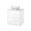 IKEA - ANGSJÖN/TOLKEN/LERSJÖN, wash-basin and cabinet, high-gloss white/white marble effect, 62x49x79 cm