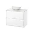 IKEA - ANGSJÖN/TOLKEN/LERSJÖN, wash-basin and cabinet, high-gloss white/white marble effect, 82x49x79 cm