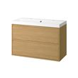 IKEA - ANGSJÖN/BACKSJÖN, wash-basin and cabinet, oak effect, 100x48x69 cm
