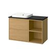IKEA - ANGSJÖN/TOLKEN/BACKSJÖN, wash-basin and cabinet, oak effect-black marble effect, 102x49x71 cm