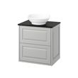 IKEA - TANNFORSEN/TOLKEN/VASTERSJÖN, wash-basin and cabinet, light gray-black marble look, 62x49x79 cm