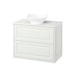 IKEA - TANNFORSEN/TOLKEN/VASTERSJÖN, wash-basin and cabinet, white-white marble effect, 82x49x79 cm