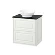 IKEA - TANNFORSEN/TOLKEN/VASTERSJÖN, wash-basin and cabinet, white-black marble appearance, 62x49x79 cm