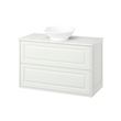 IKEA - TANNFORSEN/TOLKEN/VASTERSJÖN, wash-basin and cabinet, white-white marble effect, 102x49x79 cm