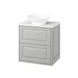 IKEA - TANNFORSEN/TOLKEN/VASTERSJÖN, wash-basin and cabinet, light grey-white marble effect, 62x49x79 cm
