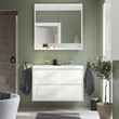 IKEA - ANGSJÖN/BACKSJÖN, wash-basin and cabinet, high gloss white, 100x48x69 cm