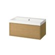 IKEA - ANGSJÖN/BACKSJÖN, wash-basin and cabinet, oak effect, 80x48x39 cm