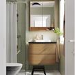 IKEA - ANGSJÖN/TOLKEN/BACKSJÖN, wash-basin and cabinet, oak effect-black marble effect, 82x49x71 cm