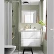 IKEA - ANGSJÖN/TOLKEN/BACKSJÖN, wash-basin and cabinet, high-gloss white/white marble effect, 82x49x71 cm