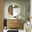 IKEA - ANGSJÖN/TOLKEN/BACKSJÖN, wash-basin and cabinet, oak effect-white marble effect, 102x49x71 cm