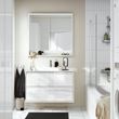 IKEA - ANGSJÖN/TOLKEN/BACKSJÖN, wash-basin and cabinet, high-gloss white/white marble effect, 102x49x71 cm