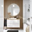 IKEA - ANGSJÖN/ALSKEN/BACKSJÖN, wash-basin and cabinet, high-gloss white-bamboo, 102x49x71 cm