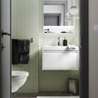 IKEA - ANGSJÖN/BACKSJÖN, wash-basin and cabinet, high gloss white, 60x48x39 cm