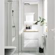 IKEA - ANGSJÖN/ALSKEN/BACKSJÖN, wash-basin and cabinet, high-gloss white-bamboo, 62x49x71 cm